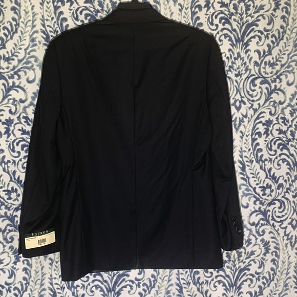 NWT Lauren by Ralph Lauren Mens Two Button Wool Suit Jacket Black 41Reg 35W - Picture 6 of 11